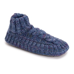 MUK LUKS Women's Icelandic Space Dye Marl Cabled Cuff Booties - 1 of 4
