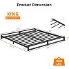 6-Inch King Metal Bed Frame, Heavy Duty Platform with Steel Slat Support, Mattress Foundation, No Box Spring Needed, Noise-Free, Black - 2 of 4