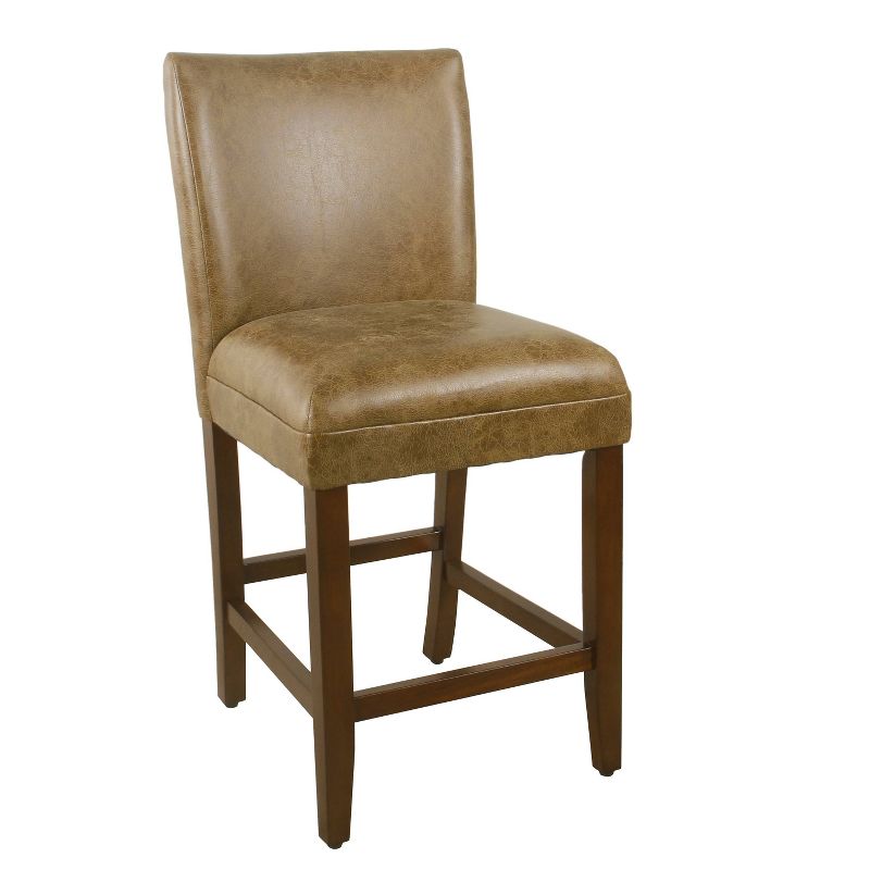 24" Faux Leather Luxury Counter Height Barstool - HomePop, 3 of 14