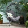 Santino Wicker Teardrop Chair Gray/dark Gray - Christopher Knight Home ...