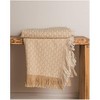 Manual Woodworks and Weavers Heirloom Woven Blanket – Tan Cotton Throw with Decorative Scalloped Edging - 3 of 3