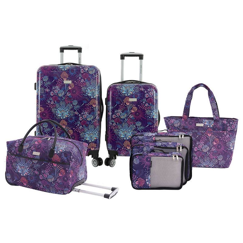 Travelers Club Bella Caronia Deluxe 7pc Hardside Checked Spinner Luggage Set, 2 of 24
