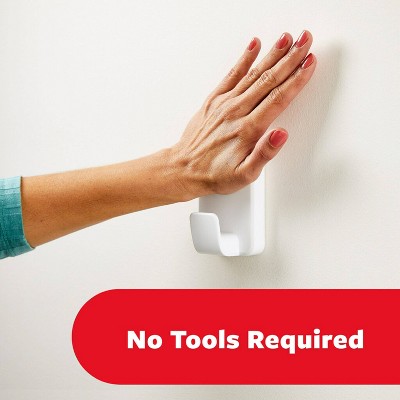 White XL Heavyweight Wall Hooks with Adhesive Strips