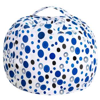 Waterproof Stuffed Animal Storage/Toy Bean Bag Solid Color Oxford Chair Cover Large Beanbag(filling Is Not Included) Blue 60x65cm