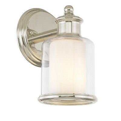 Polished Nickel 1-Light Outdoor Wall Sconce