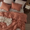 3 Pieces Linen Soft & Cozy Duvet Cover Linen Cotton Blend Bedding Set Tropical Plants Beige Color Cooling Bedding - 3 of 4