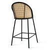 Set of 2 Modern Rattan Back Counter Stools, Armless Bouclé Fabric Seats with Metal Base, Kitchen Island Stools, Breakfast Bar Chairs-Panipeachy - 4 of 4