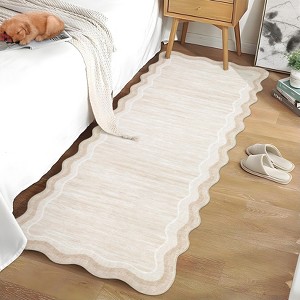 Washable Rugs for Living Room Scalloped Rug Modern Non Slip Non Shedding Carpet for Bedroom - 1 of 4