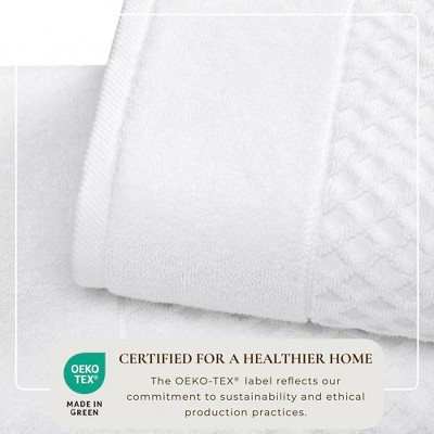 Optic White Cotton Textured 6-Piece Washcloth Set for Kids