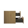 Wall Cabinet, Bathroom Wall Cabinet With Integrated Handle, 2 Drawers, Natural Oak Veneer, 45° Oblique Cutting Design Minimalism Cabinet For Wall - 4 of 4