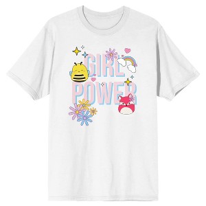 Squishmallows Girl Power Crew Neck Short Sleeve White Unisex T-shirt - 1 of 3