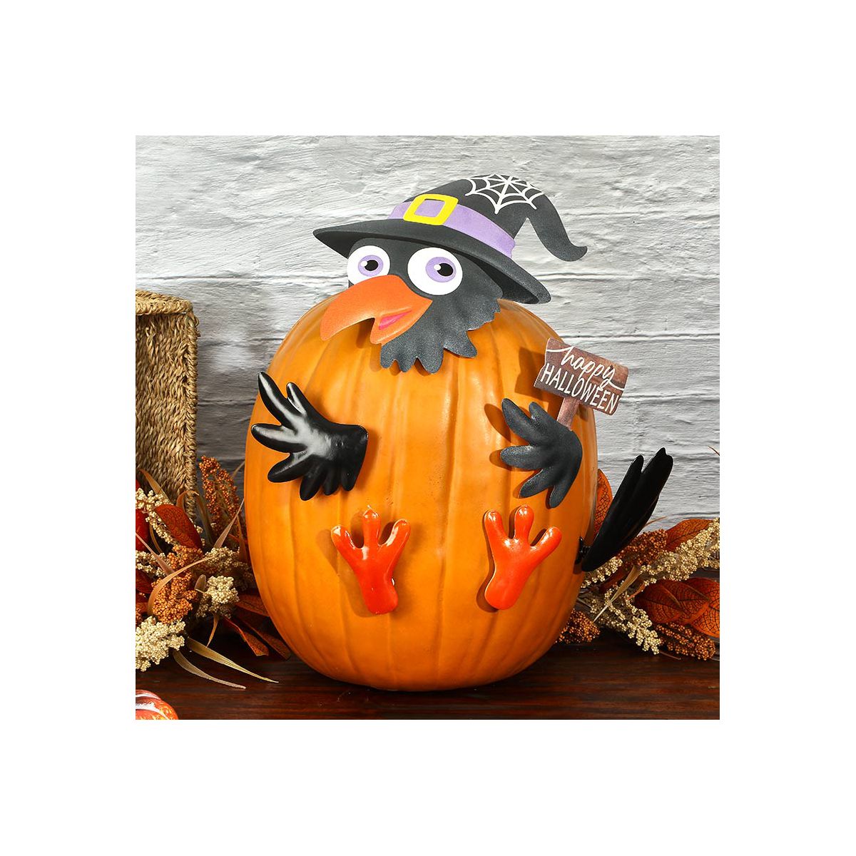 The Lakeside Collection Pumpkin Decorating Kits Metal In Cat Ghost Bird Or Skeleton Characters - - thumbnail 5