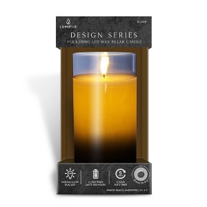 LumiPur XL 3.5"x7" Premium Design Series Glass Flameless LED Candle Silver - 1 of 4