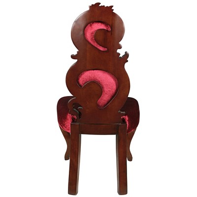 Graceful Curve Burgundy Velvet Handcrafted Renaissance Chair