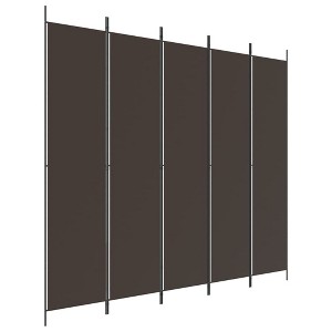 vidaXL 5-Panel Room Divider Brown 98.4"x86.6" Fabric - 1 of 4