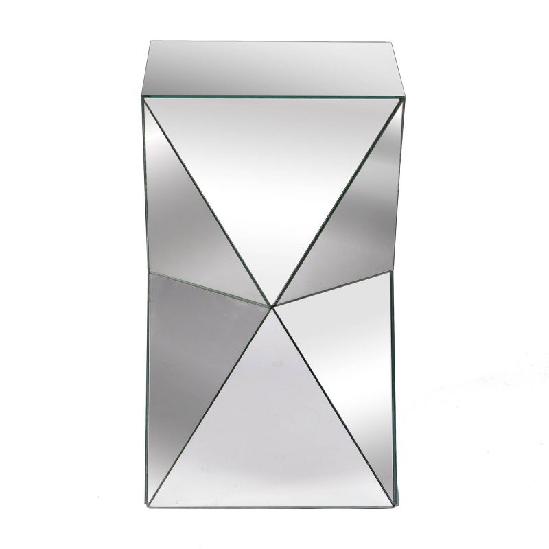 Mirrored Pedestal Table Silver - Stylecraft, 4 of 9