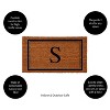 Evergreen Monogram Indoor Outdoor 100% Natural Coir Doormat 28" x 16" |  Letter  "S" - 2 of 4