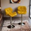 Glasgow Contemporary Tufted Adjustable Height Hidraulic Bar Stools, Set of 2 - Leovsnove - 2 of 4