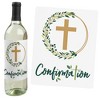 Big Dot of Happiness Confirmation Elegant Cross - Religious Party Decorations for Women and Men - Wine Bottle Label Stickers - Set of 4 - 3 of 4
