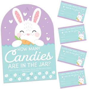 Big Dot of Happiness Spring Easter Bunny - How Many Candies Happy Easter Party Game - 1 Stand and 40 Cards - Candy Guessing Game - 1 of 4