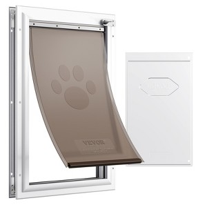 VEVOR Pet Door, 11.3" x 16.02" Aluminum Frame with Lock and Flap System, Weatherproof Doggy Door,Pet Door Suitable for Cat Doggie Kitties (White-M) - 1 of 4