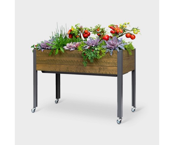 21" x 47" Self-Watering Rectangular Wooden Planter Brown - CedarCraft