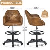 VECELO Drafting Chair with Adjustable Height PU Swivel Stool with Lumbar Support - 3 of 4
