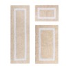 Hotel Bath Rug 100% Premium Cotton Tufted Weave Two Tone Reversible 3 Piece Bathroom Rug Set, Super Soft & Water Absorbent, Machine Washable Bathmat - 2 of 4