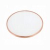 34" Round Coffee Table with Frosted Glass Top and Metal Base, Modern Occasional Table for Living Room - 2 of 4