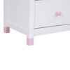 PAGED Upholstered Night Stand Modern Wooden Nightstand with 3 Storage Drawers and Marble Stickers Tabletop for Bedroom - 4 of 4