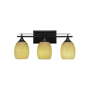 Toltec Lighting Uptowne 3 - Light Vanity in  Dark Granite with 5" Cayenne Linen Shade - 1 of 1