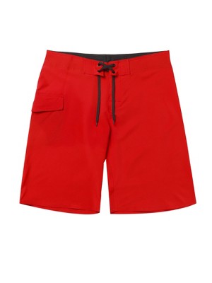 TATT 21 Men's Summer Casual Solid Color Elastic Waist Beach Swimwear Shorts