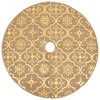 VidaXL Luxury Christmas Tree Skirt with Sock Yellow 5 ft Fabric - 3 of 4