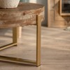 CENGHU Modern Thread Design Round Coffee Table with Cross Legs Metal Base, Tea Table, Side Table for Living Room, Dining  Room, Bedroom, Kitchen - 3 of 4
