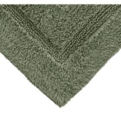 Moss Green Egyptian Cotton Bath Rug with Non-Slip Backing