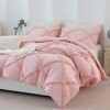 Tufted Comforter Set With Pillowcase – Shabby Chic Farmhouse Bedding with Geometric Embroidery, Soft Lightweight Quilt - 3 of 4