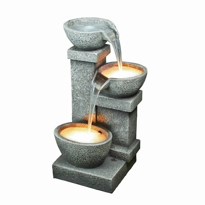 Design Toscano Villa Castle Cascading Three Bowl Garden Fountain - Multicolored