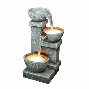 Design Toscano Villa Castle Cascading Three Bowl Garden Fountain - Multicolored - 1 of 4