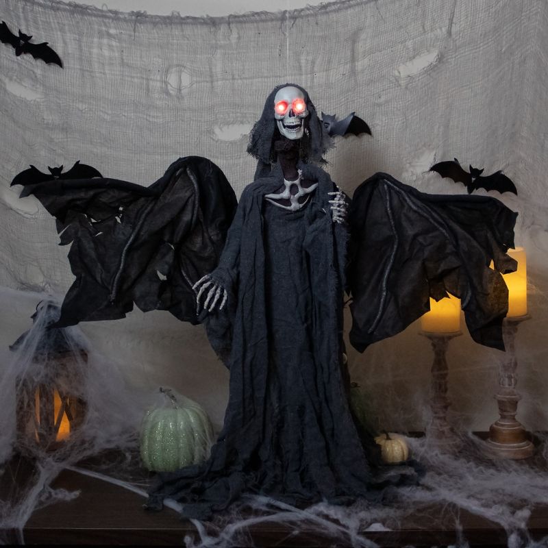 Northlight 50" LED Lighted and Animated Winged Grim Reaper Halloween Decoration, 3 of 6