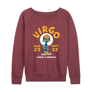 Women's - Pete the Cat - Virgo Lightweight French Terry Wide Neck Long Sleeve Shirt - 1 of 4