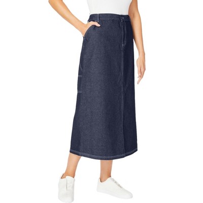 Woman Within Plus Size Carpenter Denim Skirt