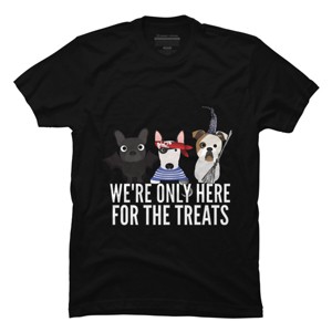 Men's Design By Humans Dog Halloween - We're Only Here For The Treats By PedigreePrints T-Shirt - 1 of 4