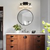 POWLIG 16.9-in 3-Light Black and Gold Dimmable Transitional Vanity Light with Square Crystal Shade - 2 of 4