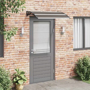 vidaXL Door Canopy Black Polycarbonate, ABS, Aluminum 47.2 x 29.5 in - 1 of 4
