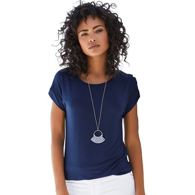 Women's Round Neckline Short Sleeve Top - LASCANA