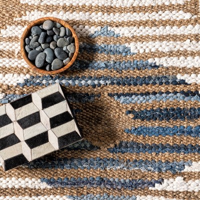Handmade Braided Cotton and Jute Runner Rug