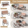 Costway 8 PCS Patio Furniture Set with 4 Rocking Bistro Chairs 2-Tier Coffee Table Black/Coffee - 4 of 4