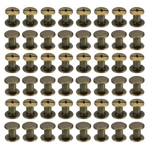 Unique Bargains Steel Leather Belt Scrapbook Binding Kits M5 Chicago Screws 100 Sets - 1 of 4