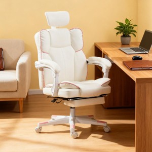 Reclining Gaming Chair with Footrest and Adjustable Headrest, Padded Seat with Lumbar Support for Home or Office-3irtyhousy - 1 of 4