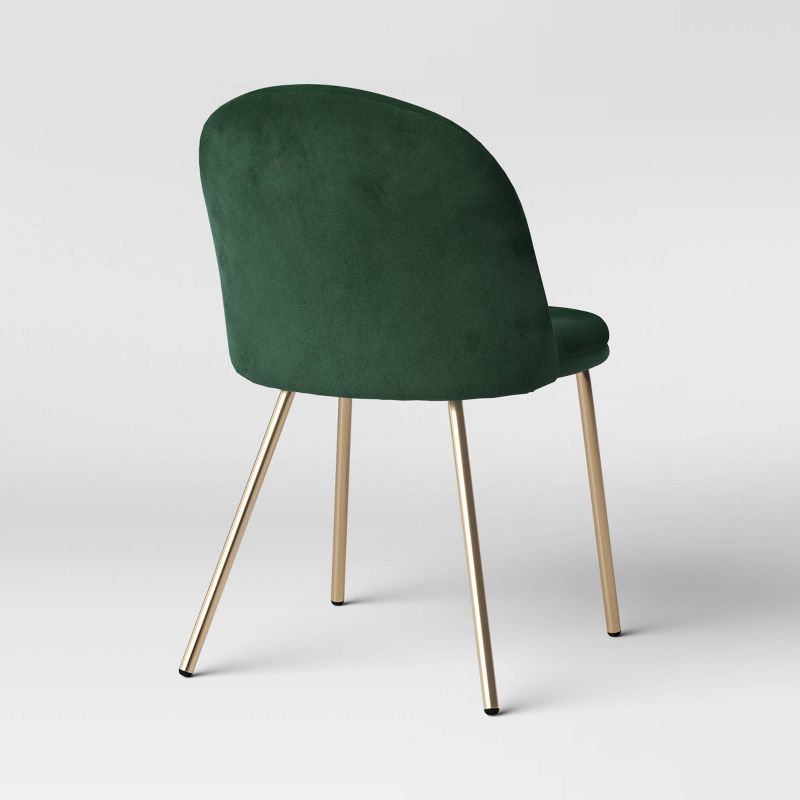 2pk Nils Brass Base Dining Chair Velvet Forest Green - Threshold&#8482;, 5 of 6